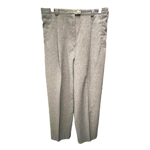Vintage Pants - Vtg Y2K Marie Claire‎ Extra High Rise Heather Blue Gray Pleated Trousers Size 13